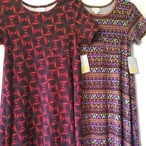 LuLaRoe Carly Dress (Lot of 2). Hi-low swing NWT size XXS